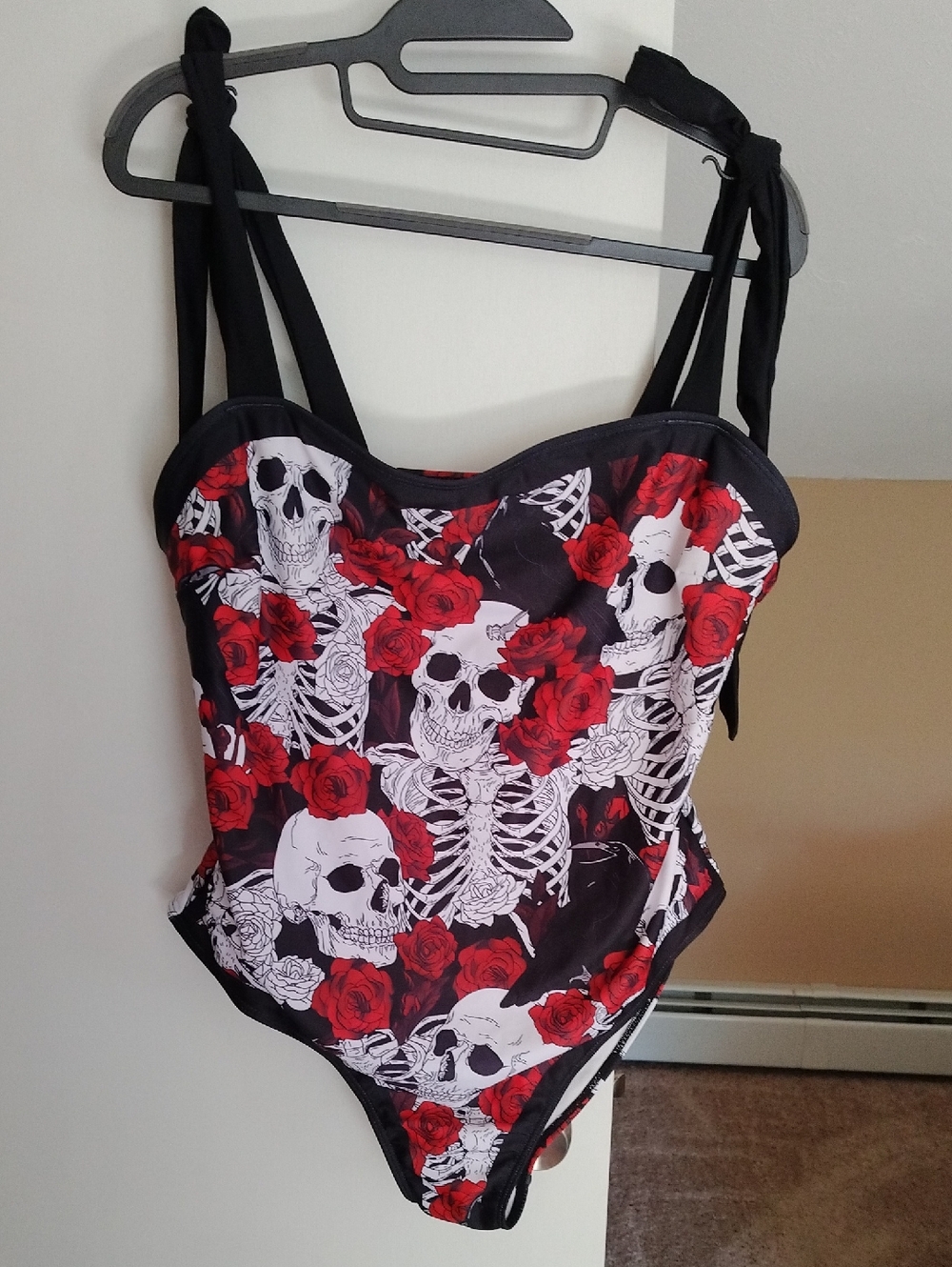 Skull & Red Rose One-Piece Swimsuit